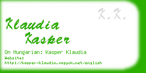 klaudia kasper business card